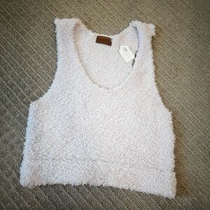 POL fuzzy crop top